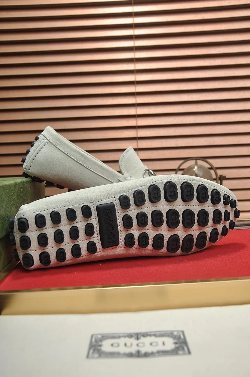 Men's Men's Shoes💰420💶【GUCCI】 (High-end Niuli) New 🍀Gucci*——Gucci Doudou Shoes! Made of imported original cowhide, the inner top layer is comfortable cowhide lining! Original wear-resistant rubber outsole! High quality products! Code number 38-44!